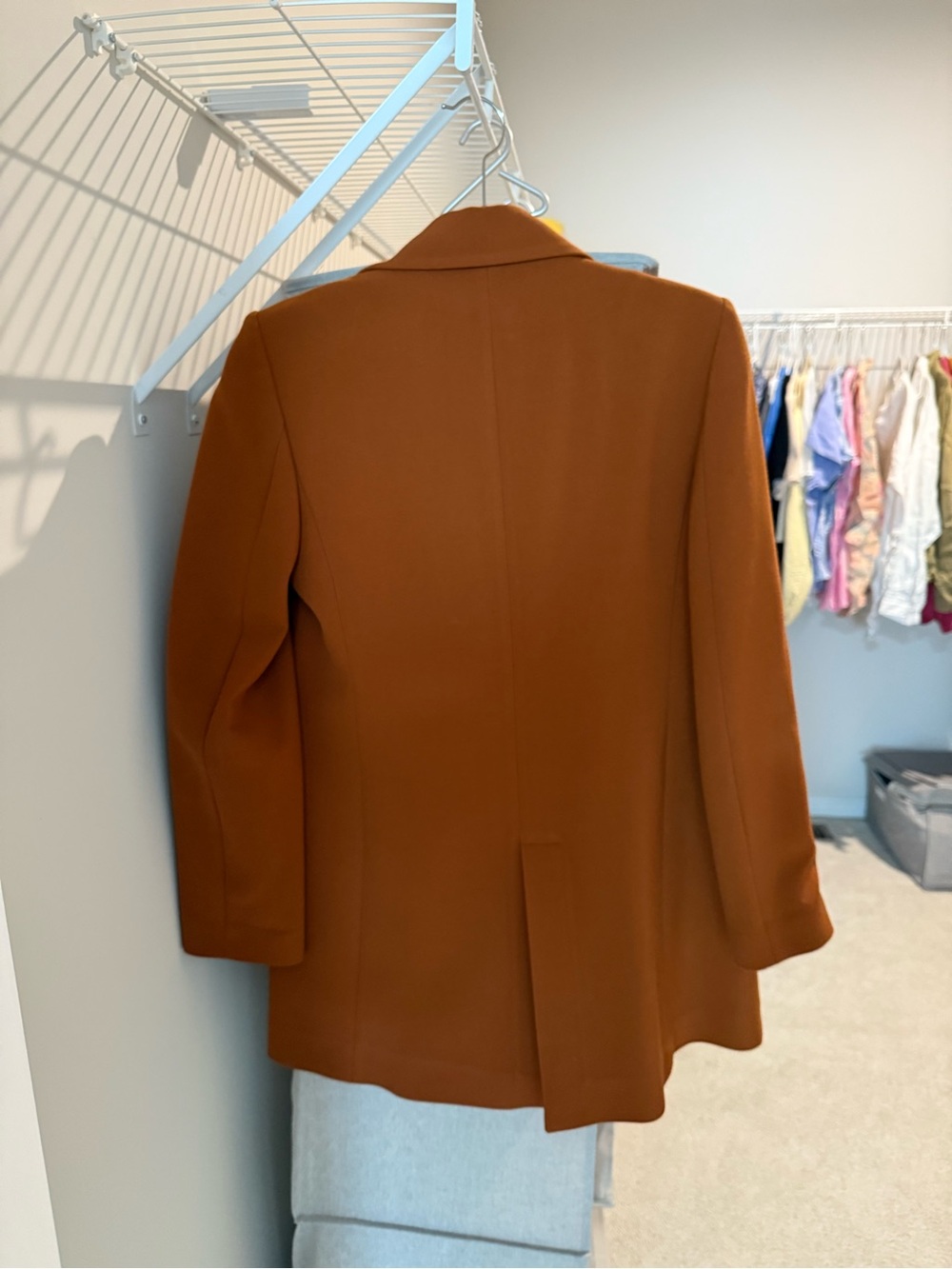 Zara Rust Brown Oversized Blazer Coat Longline Jacket Size S - Picture 2 of 3